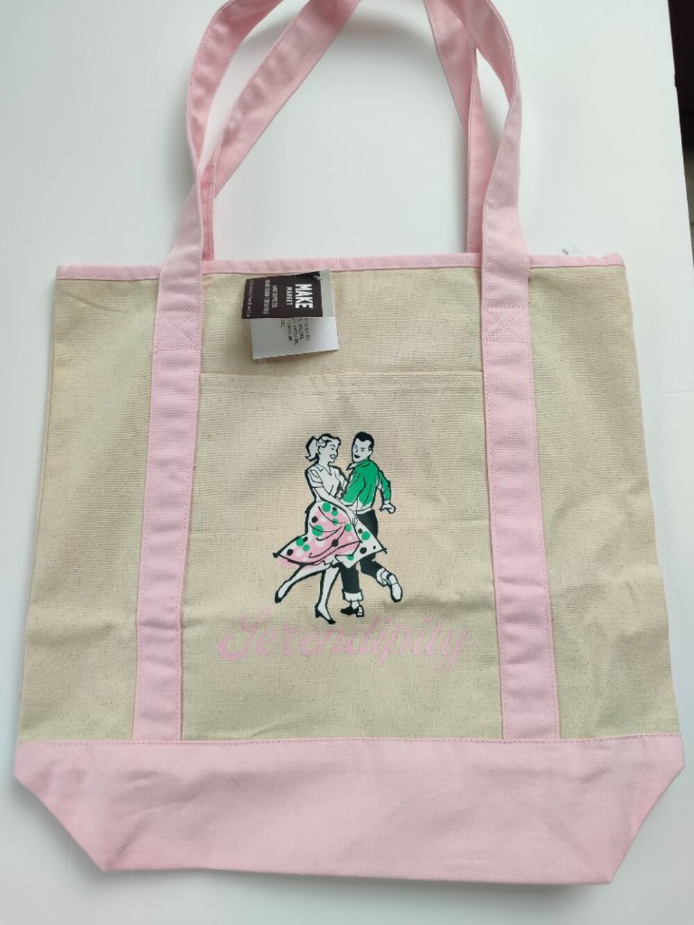 NWT Large Cotton Canvas Tote Bag